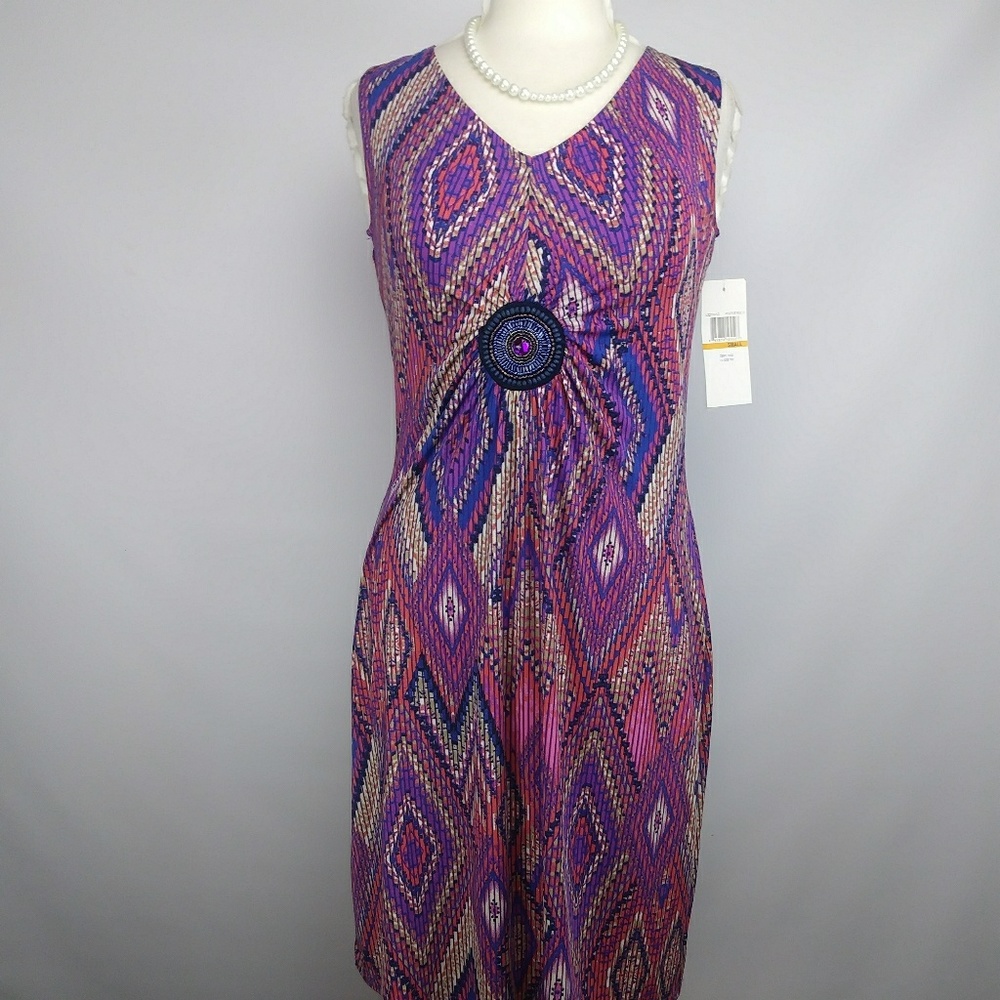 NWT Nina Leonard Sleeveless Sheath Dress.Sm.C100